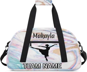 Dance Bag for Girls Personalized with Name Team Name Custom Kids Ballet Bag Teens Sports Gym Bag Travel Bag Yoga Bag