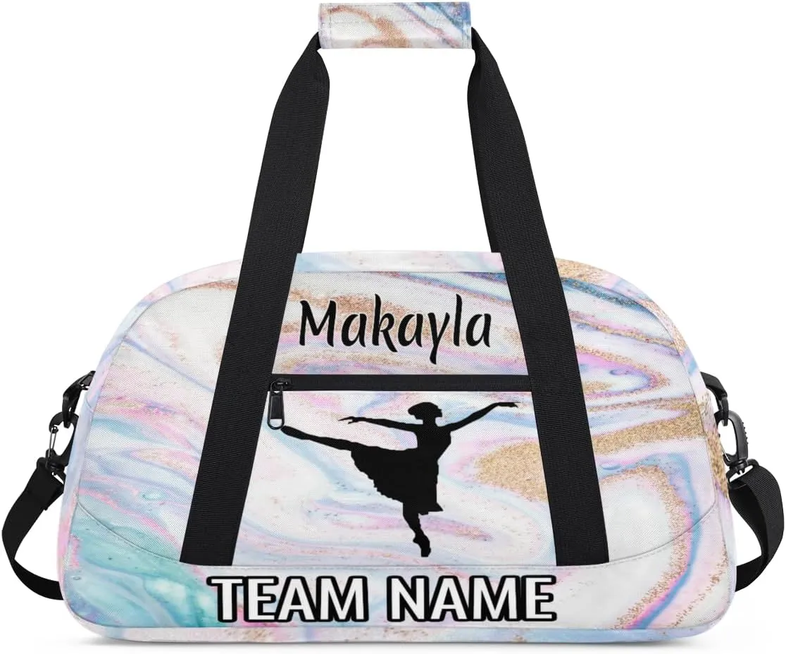 Dance Bag for Girls Personalized with Name Team Name Custom Kids Ballet Bag Teens Sports Gym Bag Travel Bag Yoga Bag