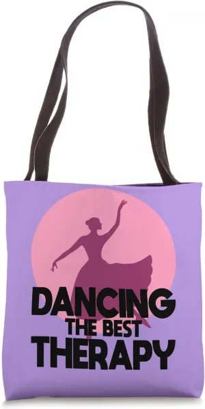 Dancing The Best Therapy Ballerina Tote Bag