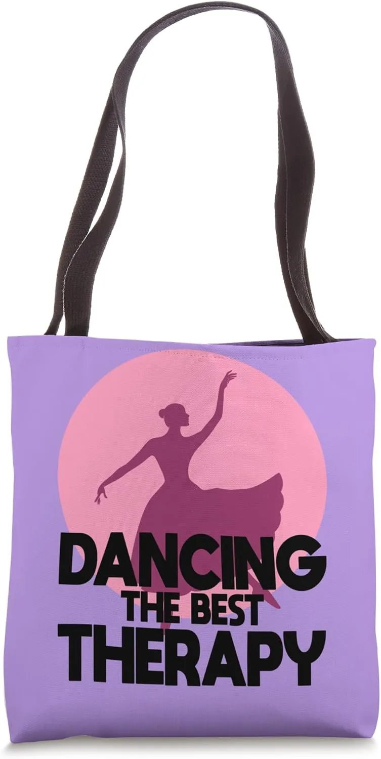 Dancing The Best Therapy Ballerina Tote Bag