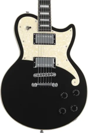 D'Angelico 6 String Acoustic-Electric Guitar, Right, Black Flake (DAPATLBLFCS)