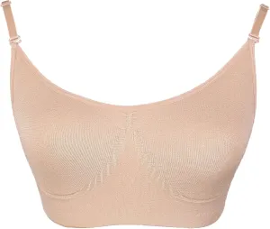 DANSHOW Women and Girls Professional Nude Dance Ballet Bras with Clear Convertible Straps
