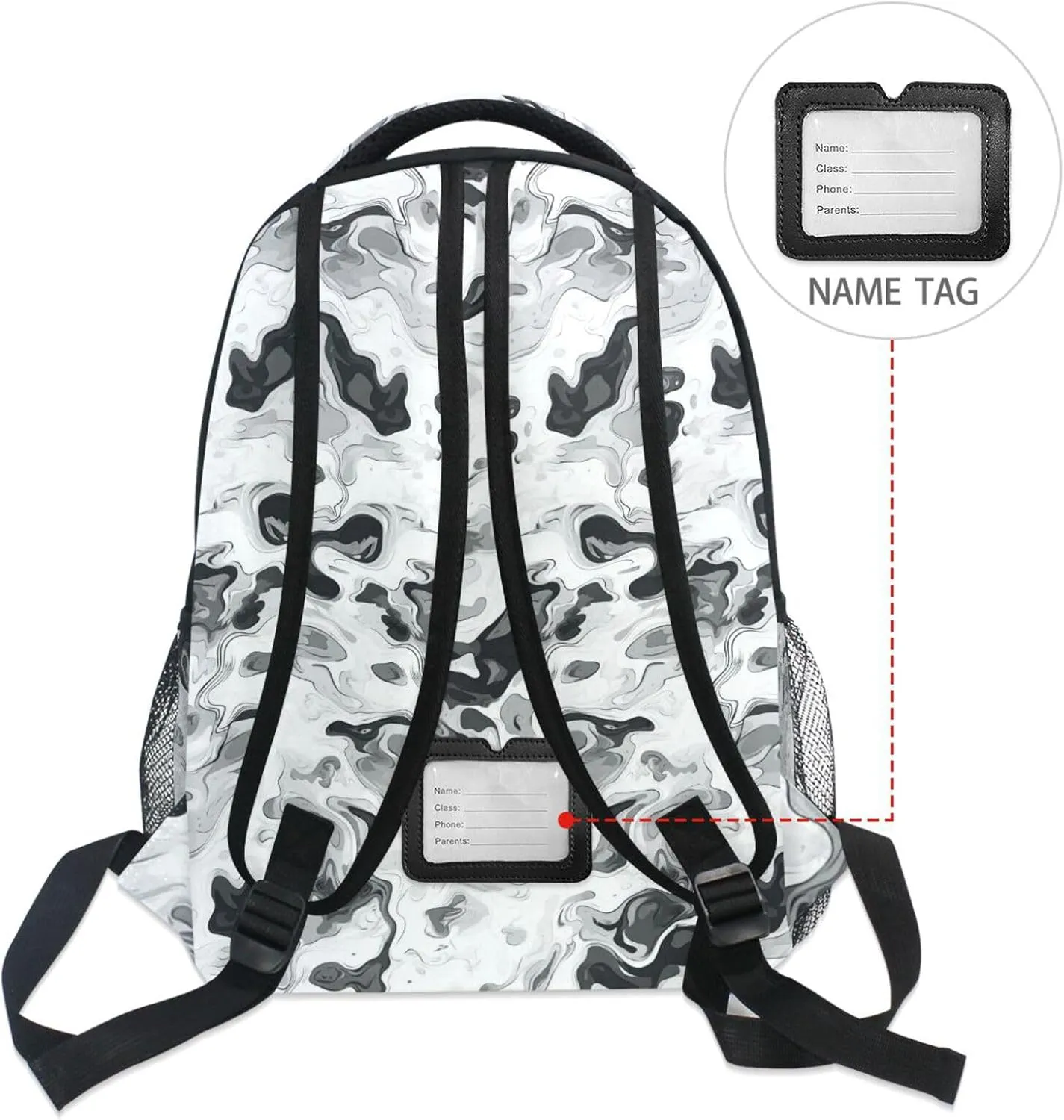 Day Backpack for Men and Women Fashion Laptop Bookbag with Chest Strap for Business Work College Travel Trip Camouflage White
