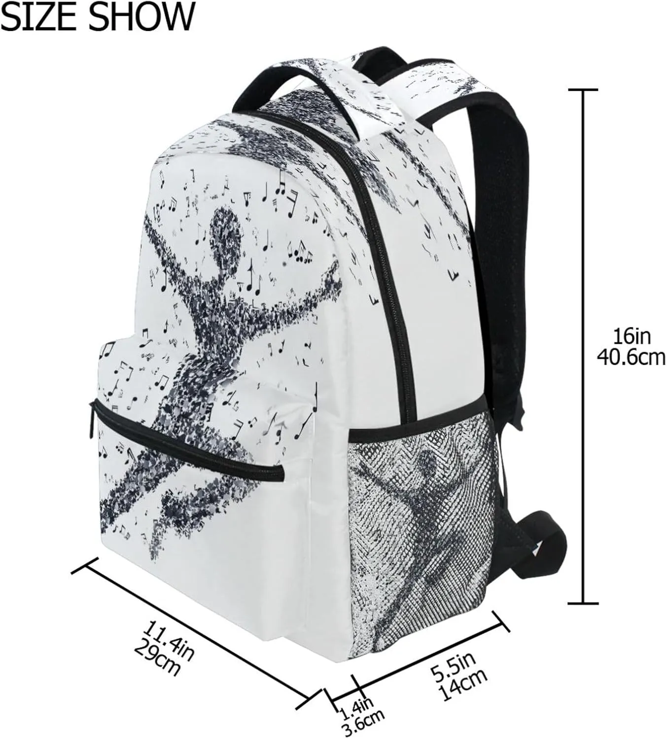 Day Backpack for Teacher Nurse Fashion Backpack With Water Bottle Pocket with Chest Strap for Travel Trip Disco Man