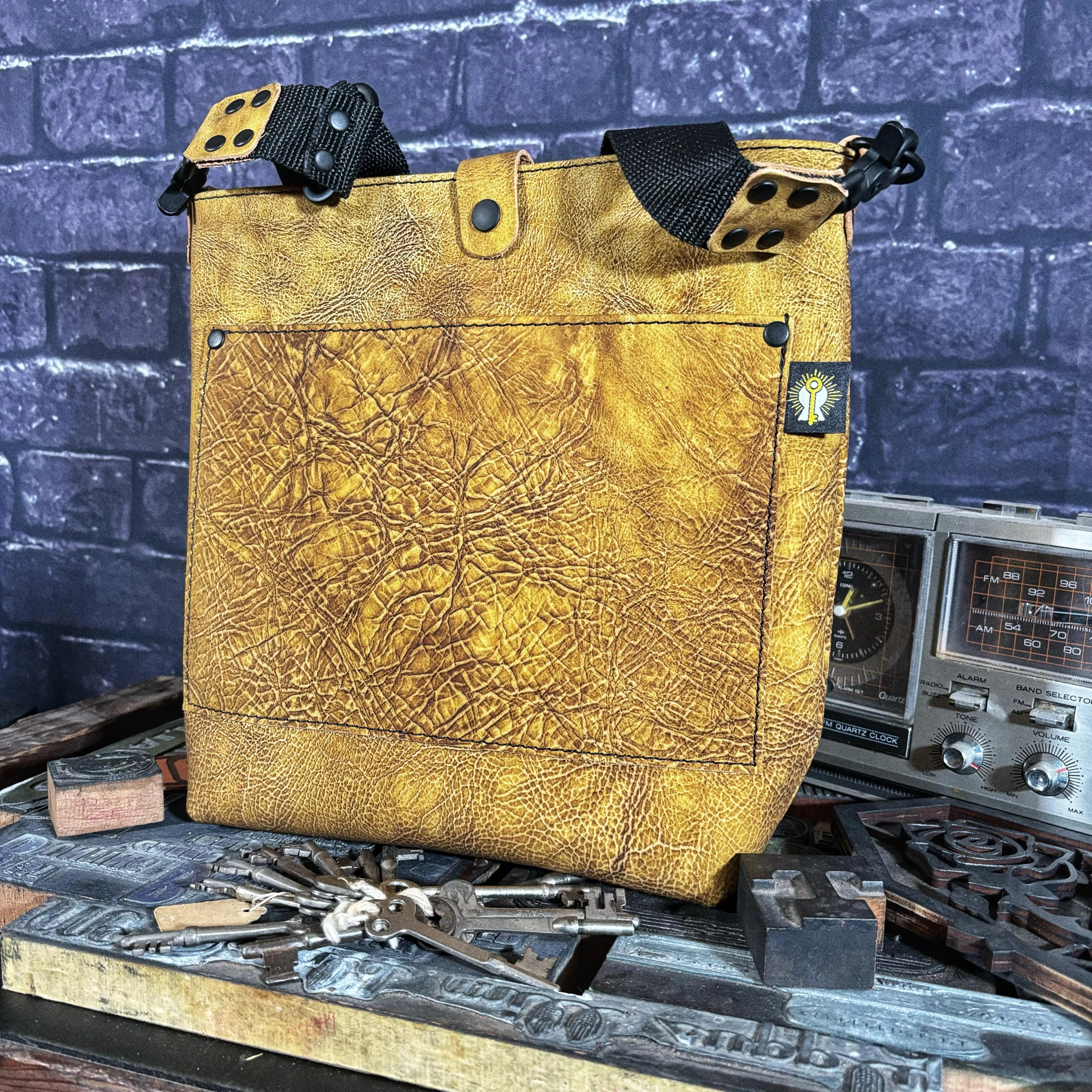 Dinosaur Skin Handmade Green Leather Crossbody Bag