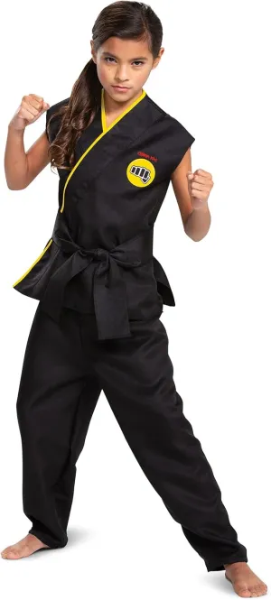 Disguise Cobra Kai Costume For Kids, Official Cobra Kai Costume Kids Gi With Black Belt