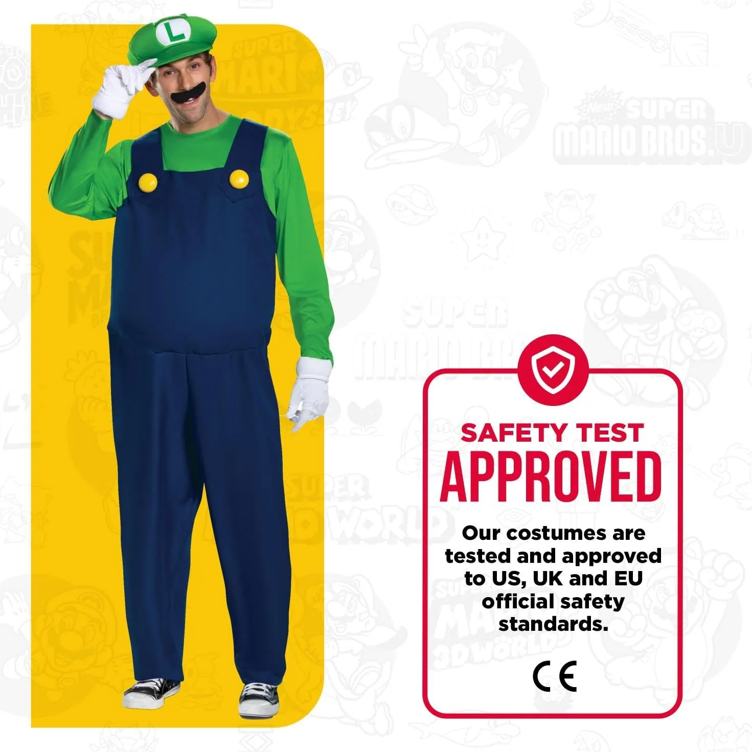 Disguise Men's Luigi Deluxe Adult Costume