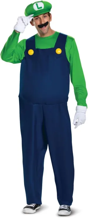 Disguise Men's Luigi Deluxe Adult Costume