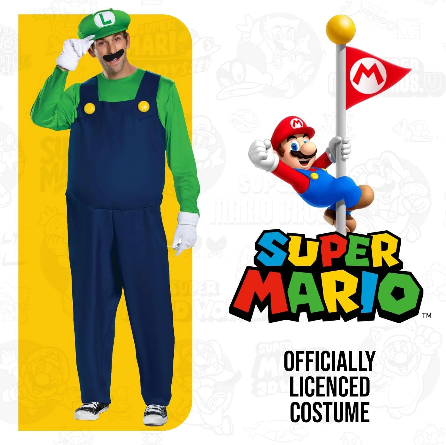 Disguise Men's Luigi Deluxe Adult Costume