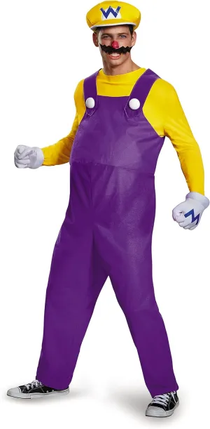 Disguise Men's Super Mario Wario Deluxe Costume