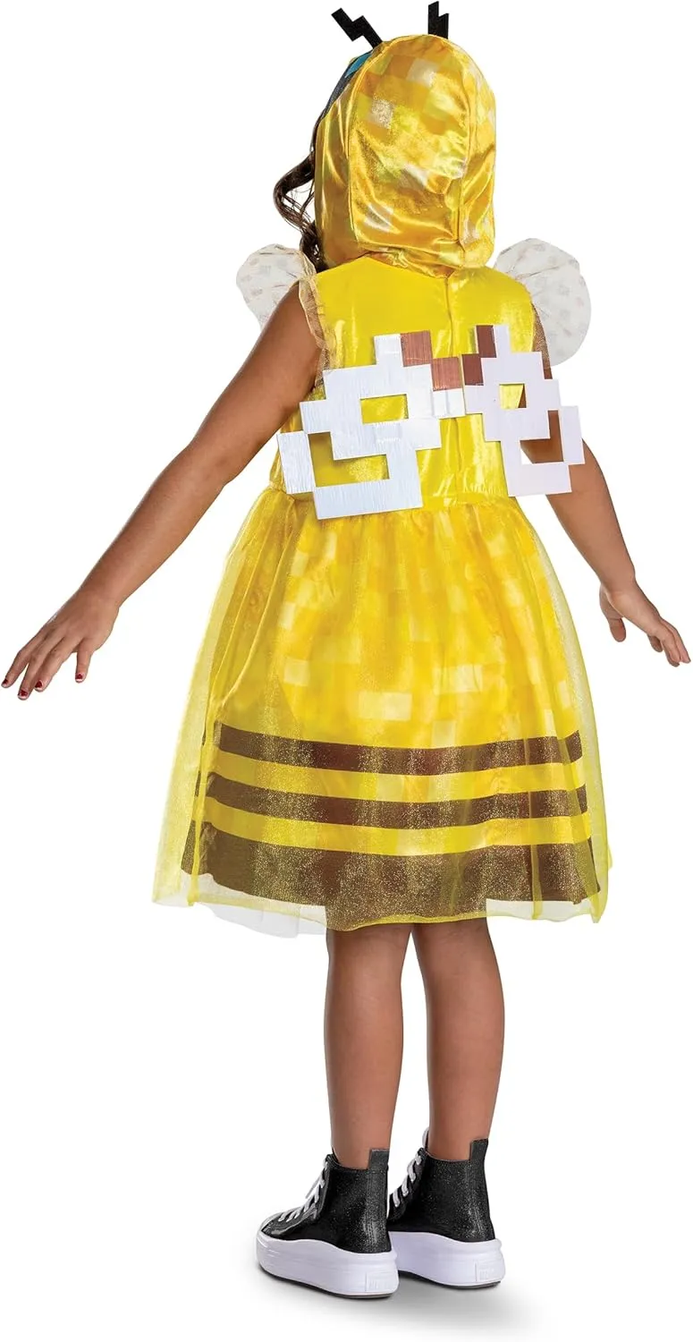 Disguise Minecraft Bee Dress Costume for Kids, Official Minecraft Costume Outfit with Hood and Wings