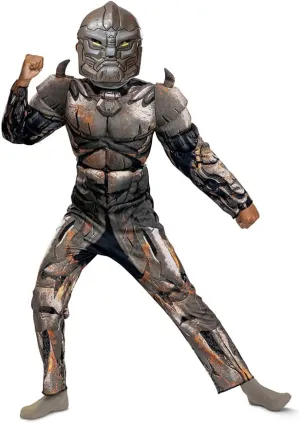 Disguise Rhinox Transformers Costume for Kids, Official Transformers Rise of the Beasts Muscle Padded Costume and Mask