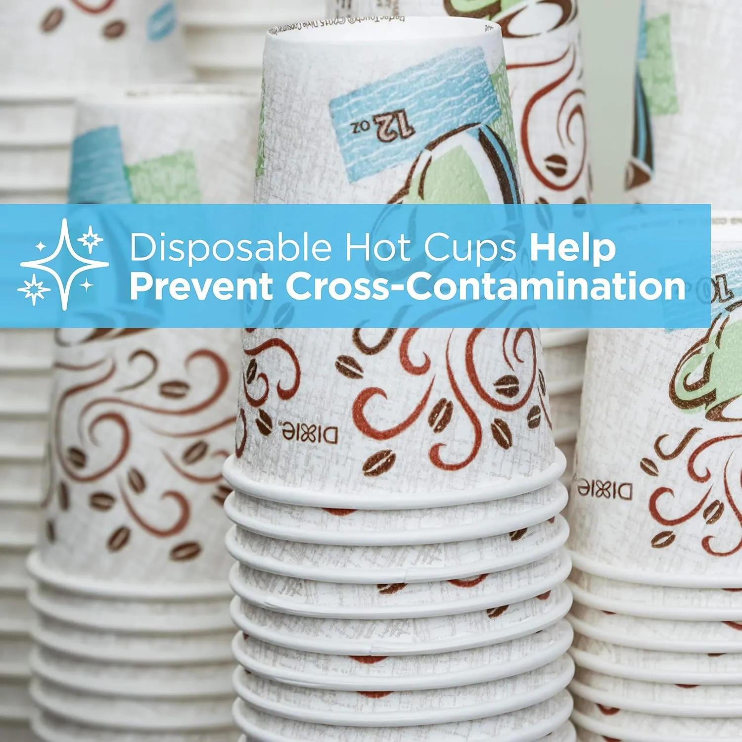 Dixie PerfecTouch 16 oz. Insulated Paper Hot Coffee Cup by GP PRO (Georgia-Pacific), Coffee Haze, 5356DX, 500 Count (25 Cups Per Sleeve, 20 Sleeves Per Case), Coffee Haze Design