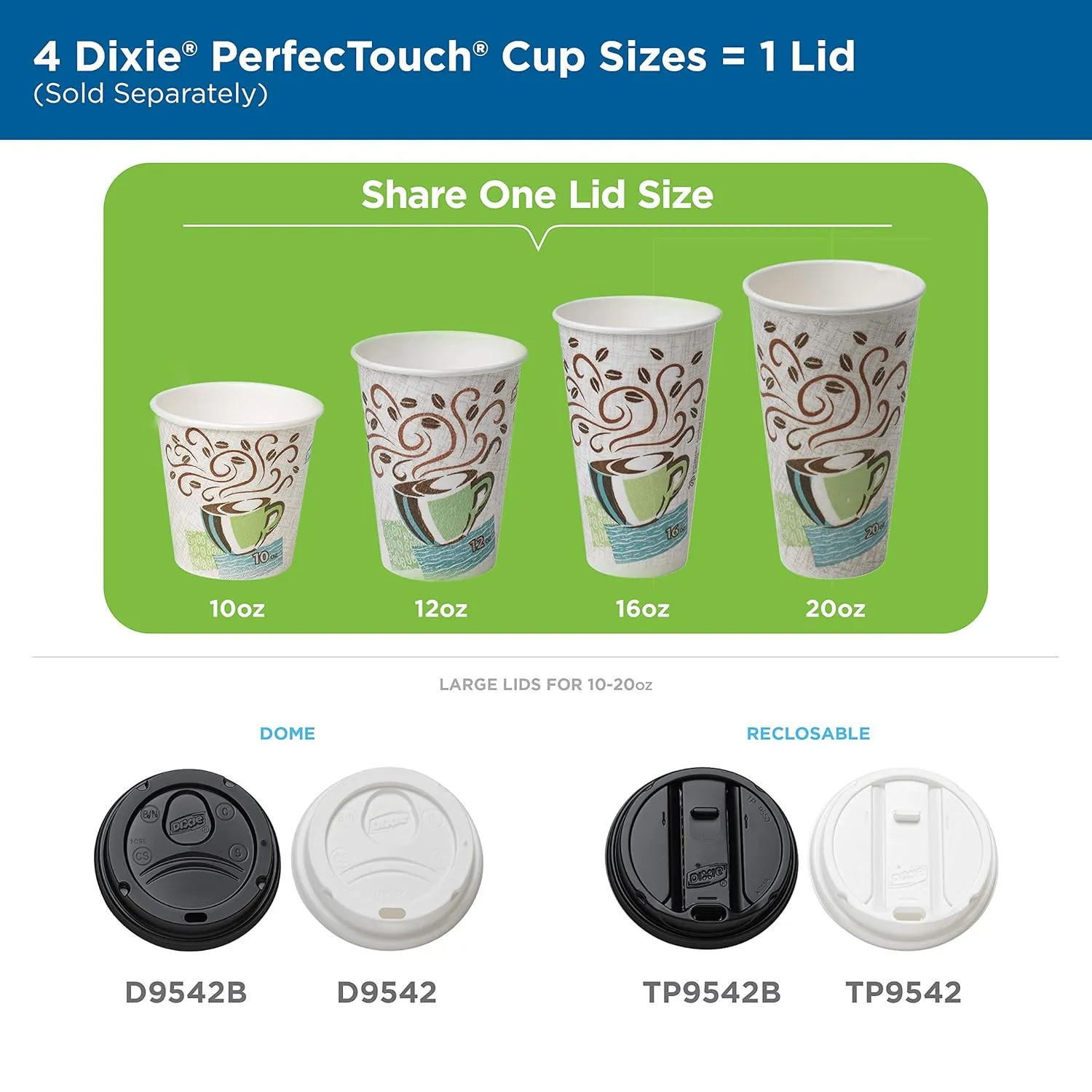 Dixie PerfecTouch 16 oz. Insulated Paper Hot Coffee Cup by GP PRO (Georgia-Pacific), Coffee Haze, 5356DX, 500 Count (25 Cups Per Sleeve, 20 Sleeves Per Case), Coffee Haze Design