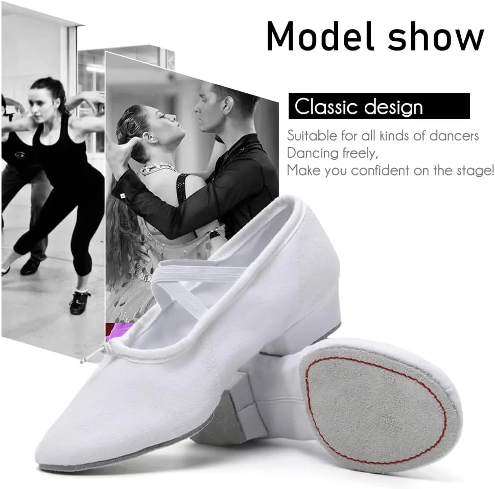 DKZSYIM Womens Latin Dance Shoes Close Toe Beginner Ballroom Dance Practice Shoes,Model 101