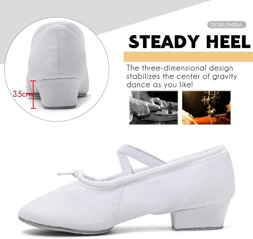 DKZSYIM Womens Latin Dance Shoes Close Toe Beginner Ballroom Dance Practice Shoes,Model 101