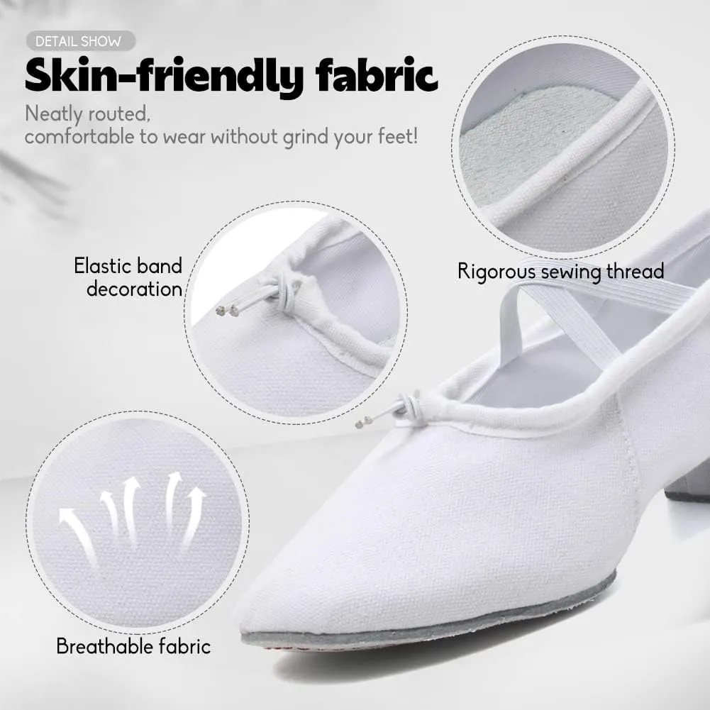 DKZSYIM Womens Latin Dance Shoes Close Toe Beginner Ballroom Dance Practice Shoes,Model 101