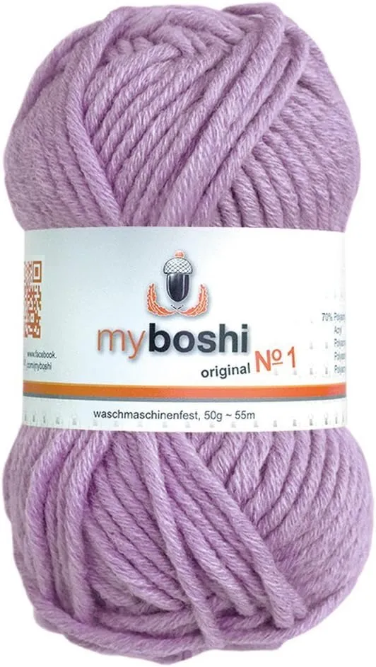 DMC Myboshi DMCB495S Basic Color Hat Yarn, Medium #161 Lilac 1.8 oz (50 g), 55 m, Pack of 5