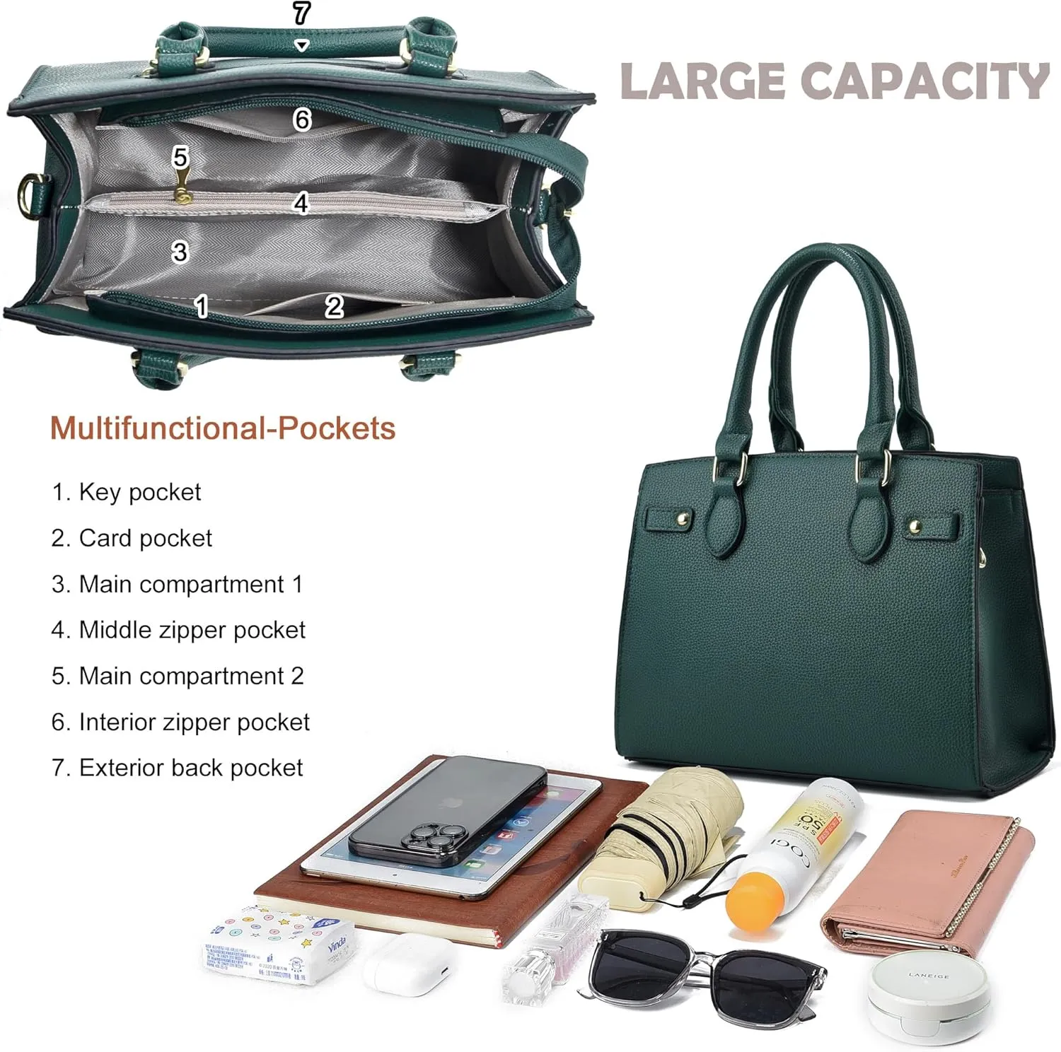 DMICXEL Tote Bag Crossbody Purses for Women Shoulder Handbag PU Leather Top Handle Satchel Bags