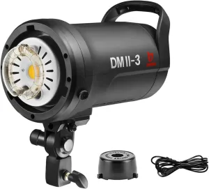 DMII-3 300W Studio Flash 5500K±200K 2.4G Wireless Strobe Flash Light Monlight with 15W LED Modeling Light，Bowens Mount,0.1～1.8S Recycle Time Easycap Mode,for Studio Portrait Commerce Photography