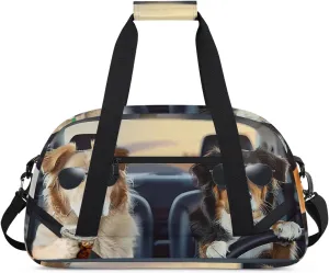 Dog Theme Gym Bag Sports Duffle Bag Weekend Sleepover Duffel Bags Small Travel Tote for Overnight Workout Gymnastics Dance Ballet