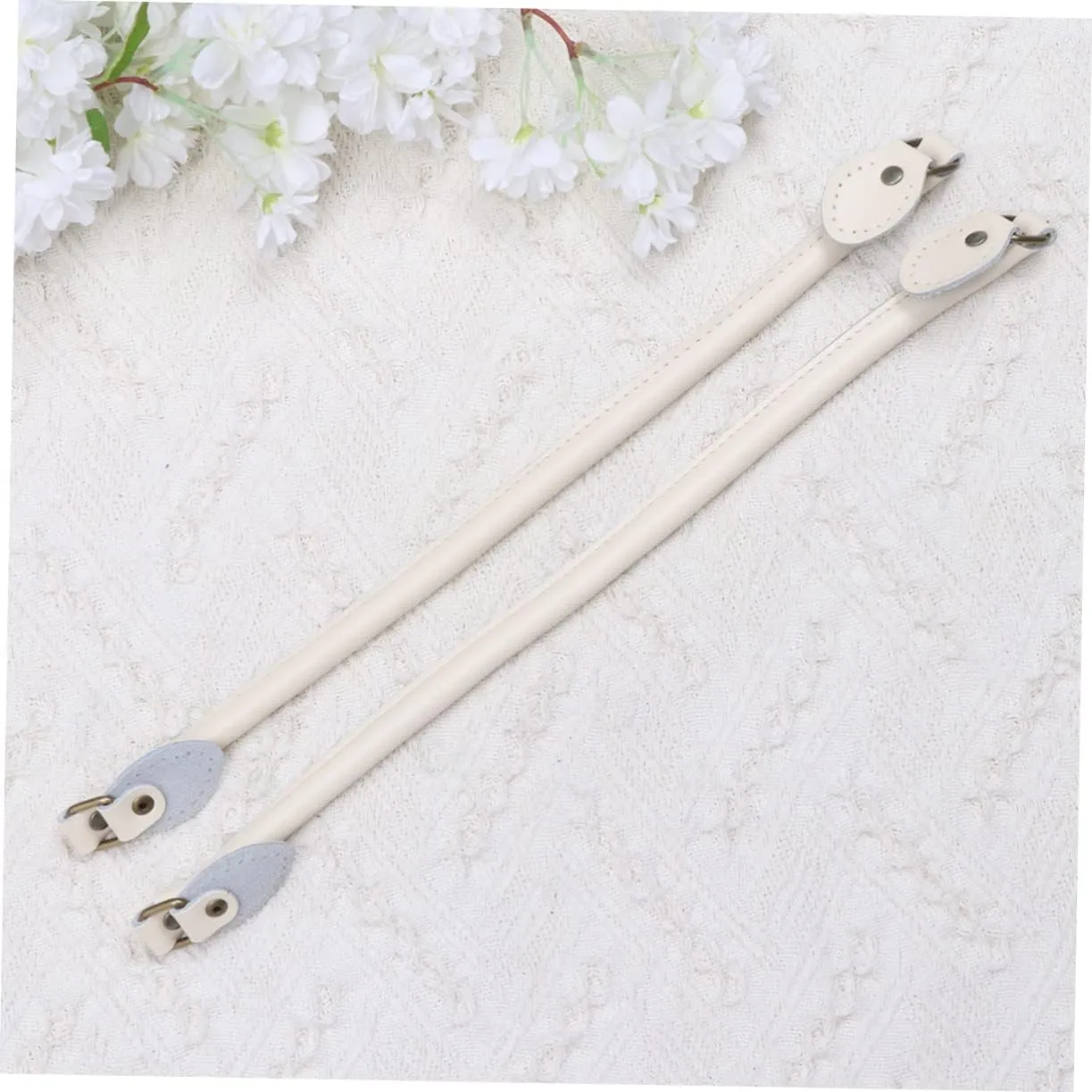 DOITOOL 1 Pair Leather Handbag Handles Durable Tote Bag Replacement Straps for DIY Sewing Thicken Design Fashionable Pouch Accessories White Beige for Women