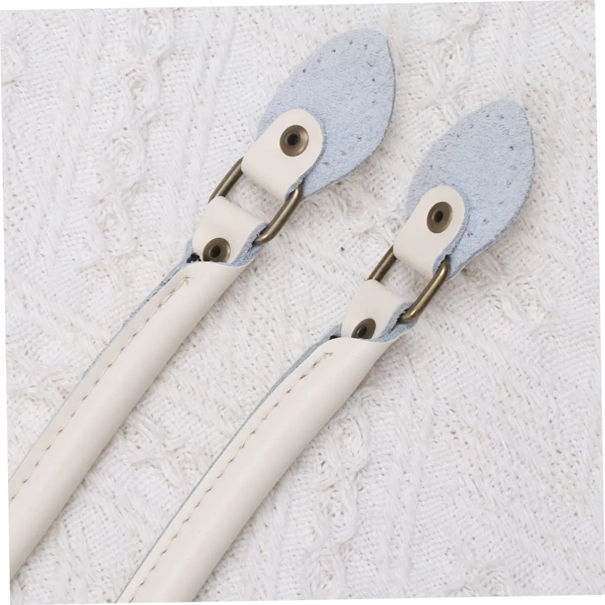 DOITOOL 1 Pair Leather Handbag Handles Durable Tote Bag Replacement Straps for DIY Sewing Thicken Design Fashionable Pouch Accessories White Beige for Women