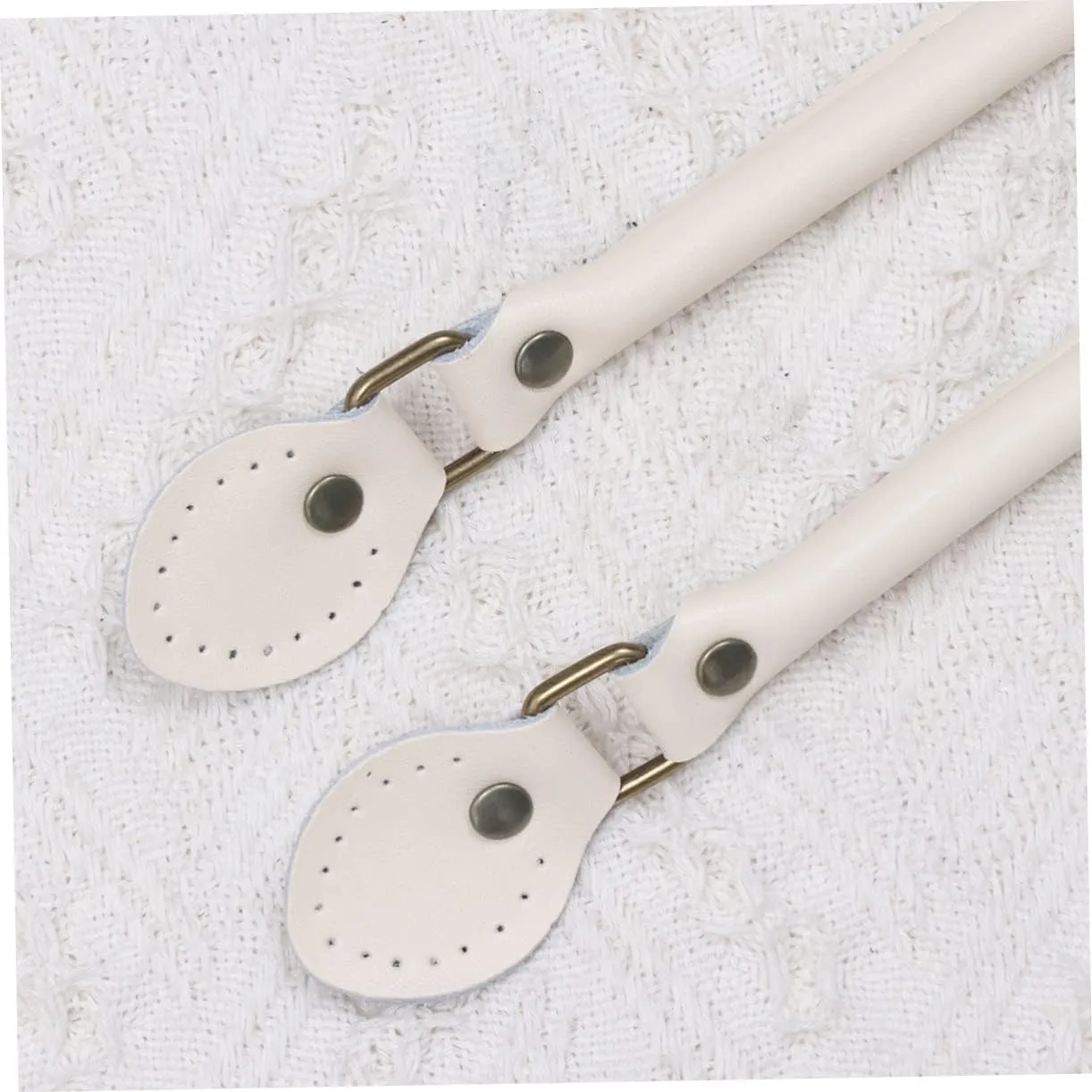 DOITOOL 1 Pair Leather Handbag Handles Durable Tote Bag Replacement Straps for DIY Sewing Thicken Design Fashionable Pouch Accessories White Beige for Women