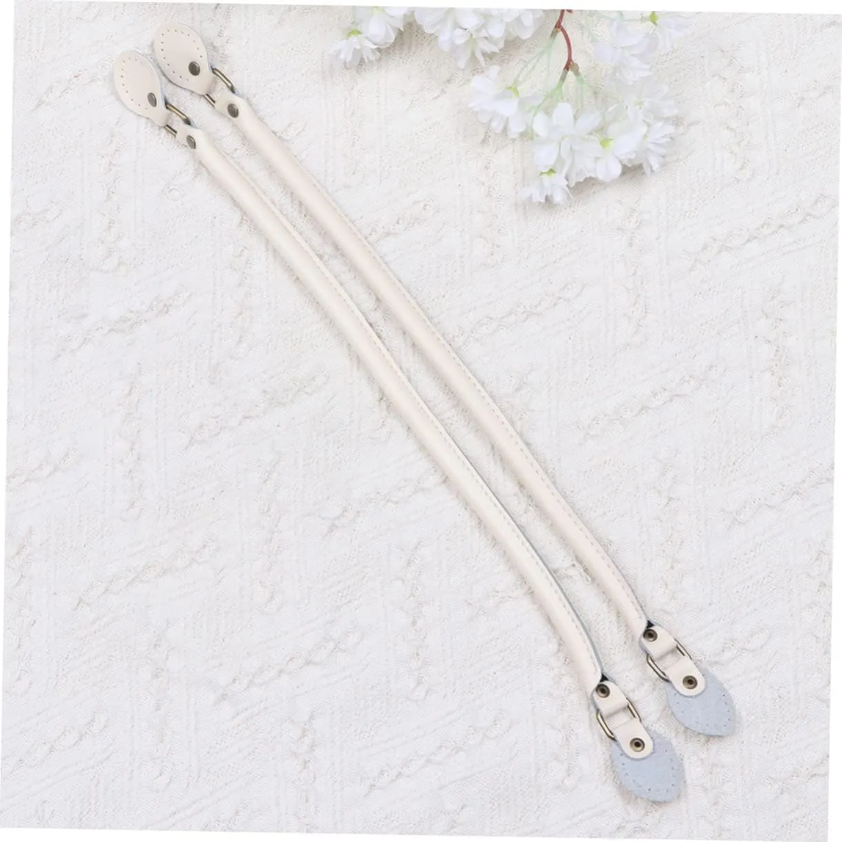 DOITOOL 1 Pair Leather Handbag Handles Durable Tote Bag Replacement Straps for DIY Sewing Thicken Design Fashionable Pouch Accessories White Beige for Women