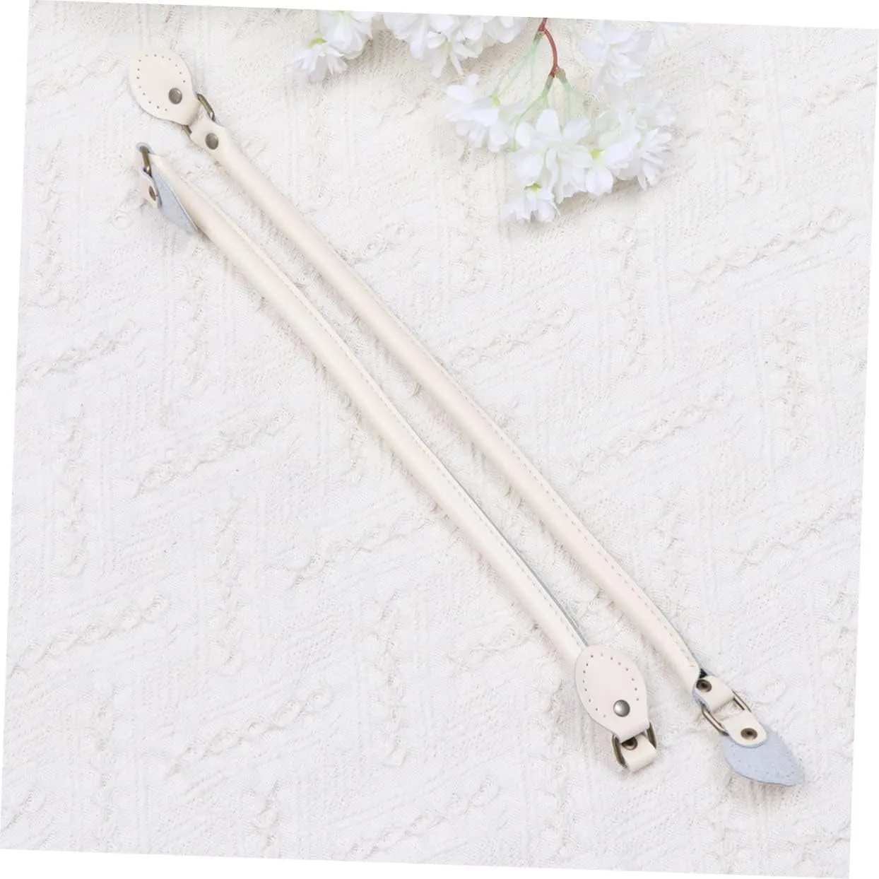 DOITOOL 1 Pair Leather Handbag Handles Durable Tote Bag Replacement Straps for DIY Sewing Thicken Design Fashionable Pouch Accessories White Beige for Women