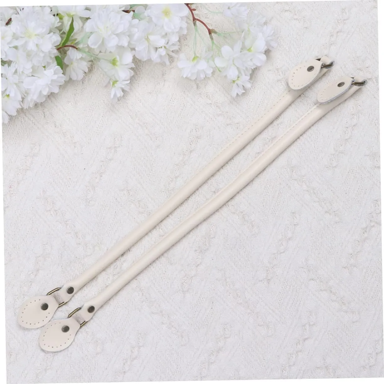 DOITOOL 1 Pair Leather Handbag Handles Durable Tote Bag Replacement Straps for DIY Sewing Thicken Design Fashionable Pouch Accessories White Beige for Women
