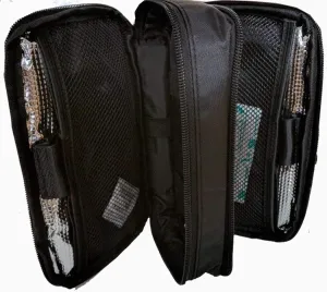 Double Bag Diabetic Travel Organizer Cooler Bag-for Insulin,Supply Kits,W2x/ice Pack Included - (Black)