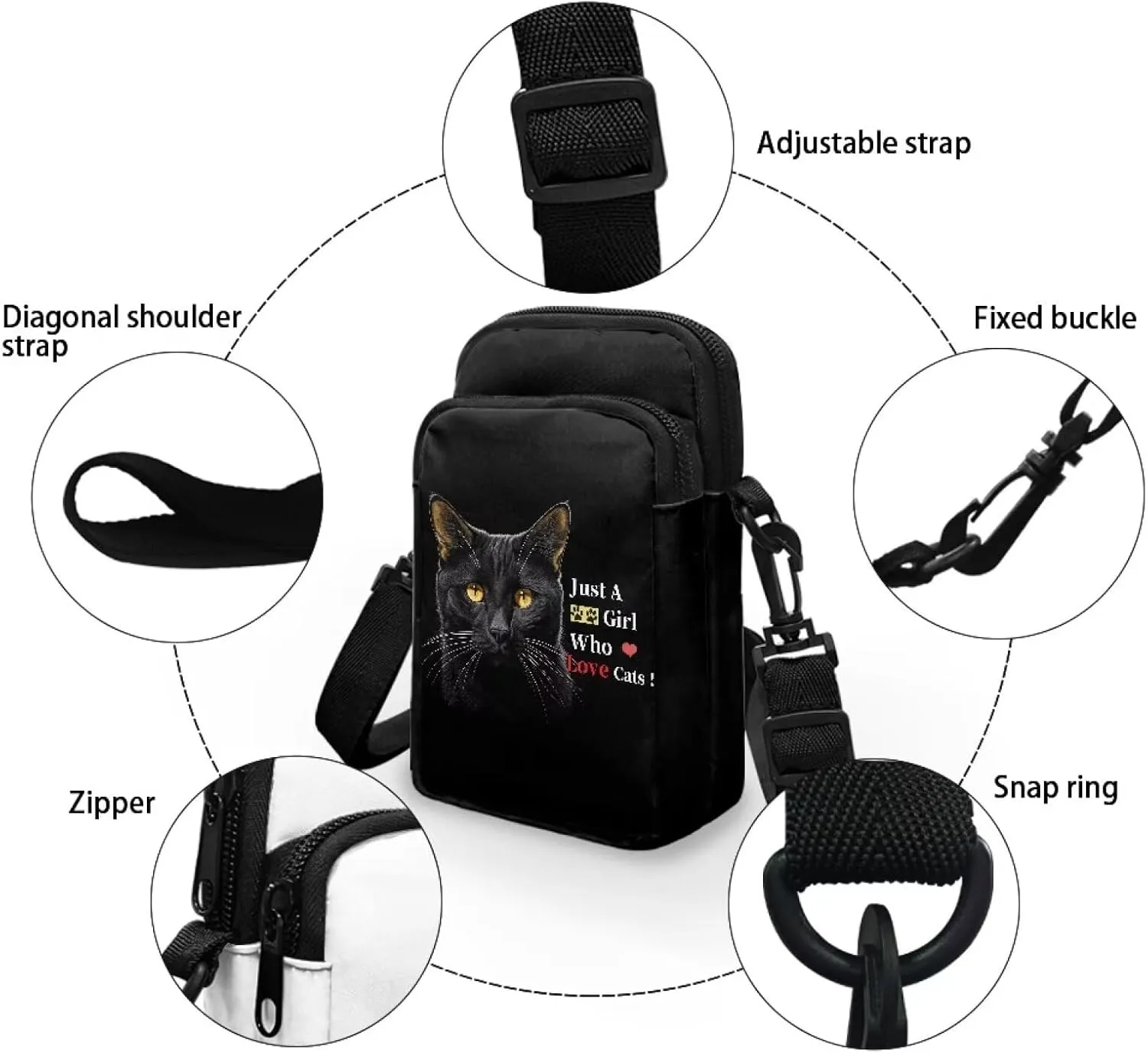 Double Layer Mini Crossbody Bag, Satchel Bags Handbag for Women Men