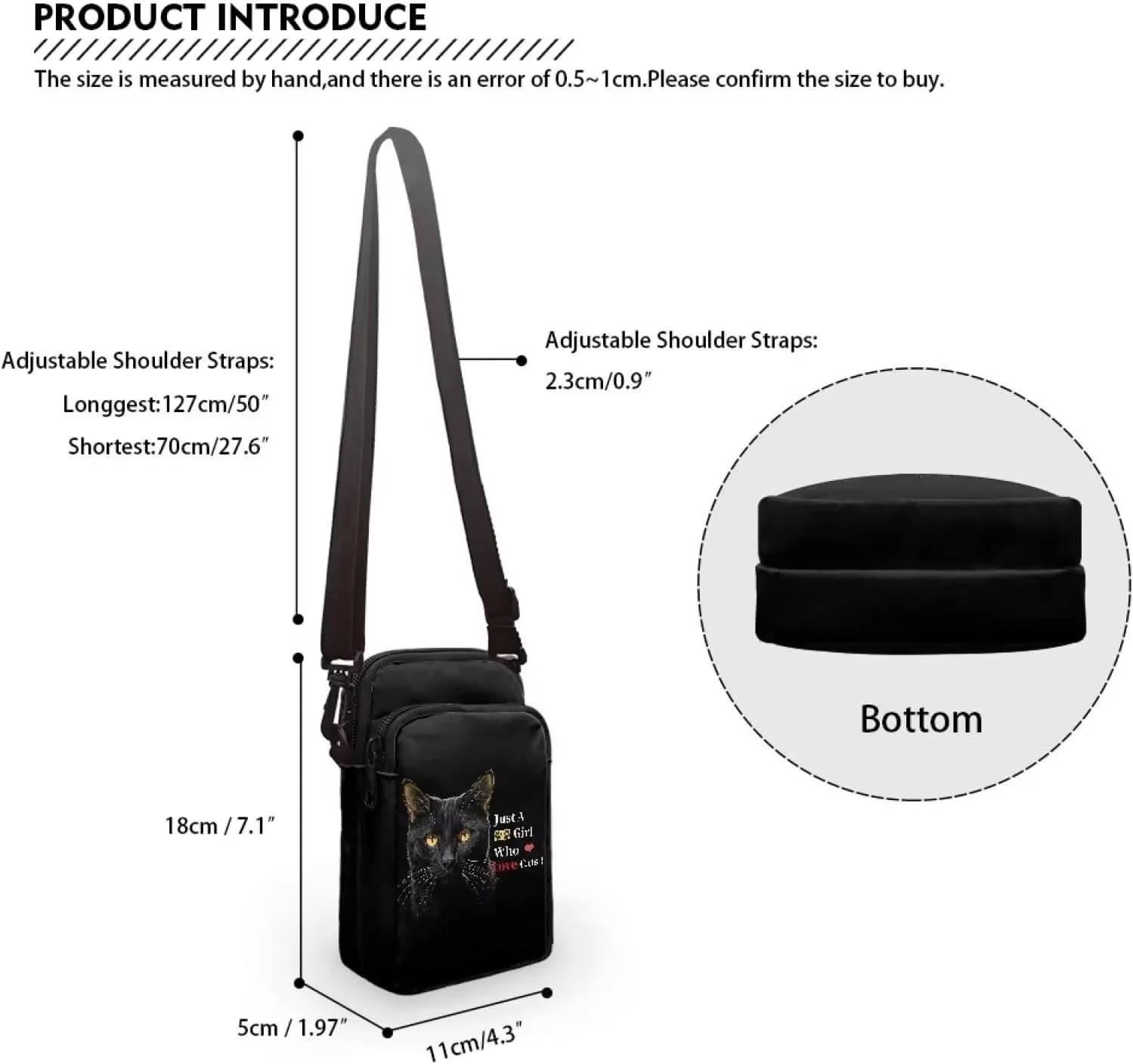 Double Layer Mini Crossbody Bag, Satchel Bags Handbag for Women Men