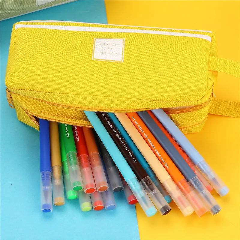 Double zipper pencil case Size: 19.5*7.5*7.5cm