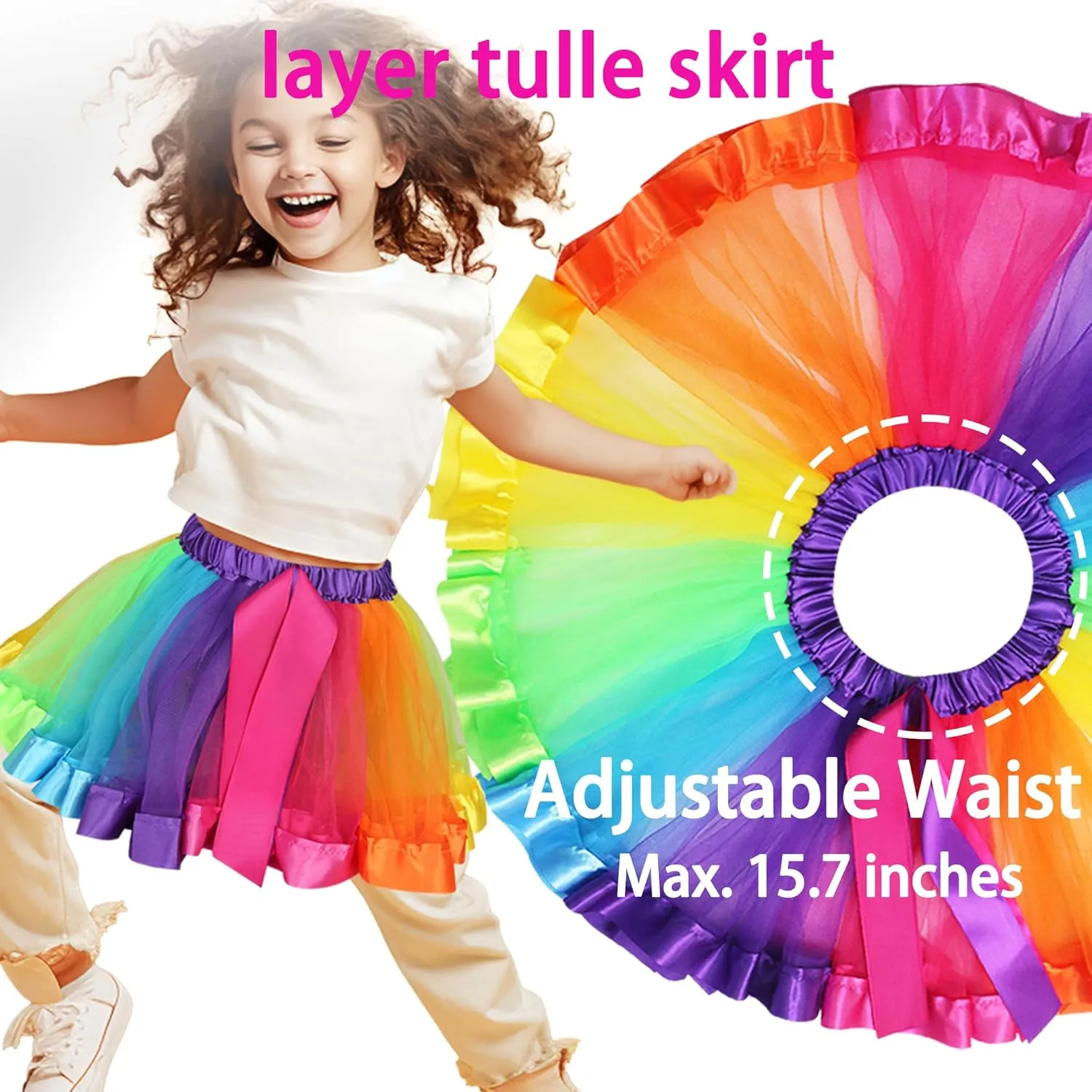 D.Q.Z Fairy Butterfly-Wings Costumes for Girls Dress Up with Rainbow Tutu Mask Headband Bug Play Toys for Kids Party Gifts