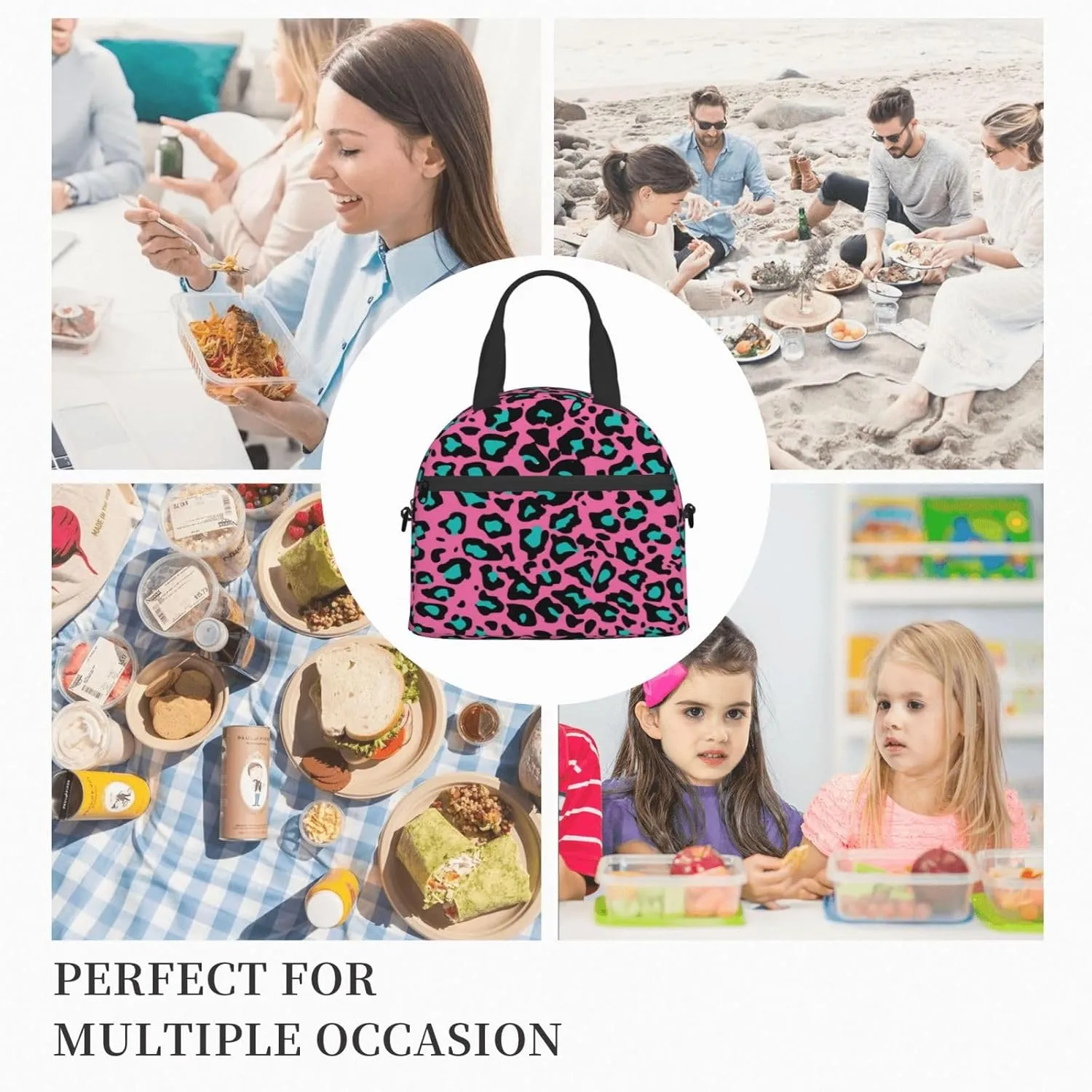 Dutch Windmill,Insulated Reusable Lunch Bag with Adjustable Shoulder Strap for Adults,Spring Flowers with Dutch Windmill,Leakproof Office Picnic Hiking Beach Tote Bag,Multicolor,9x5x7.8in