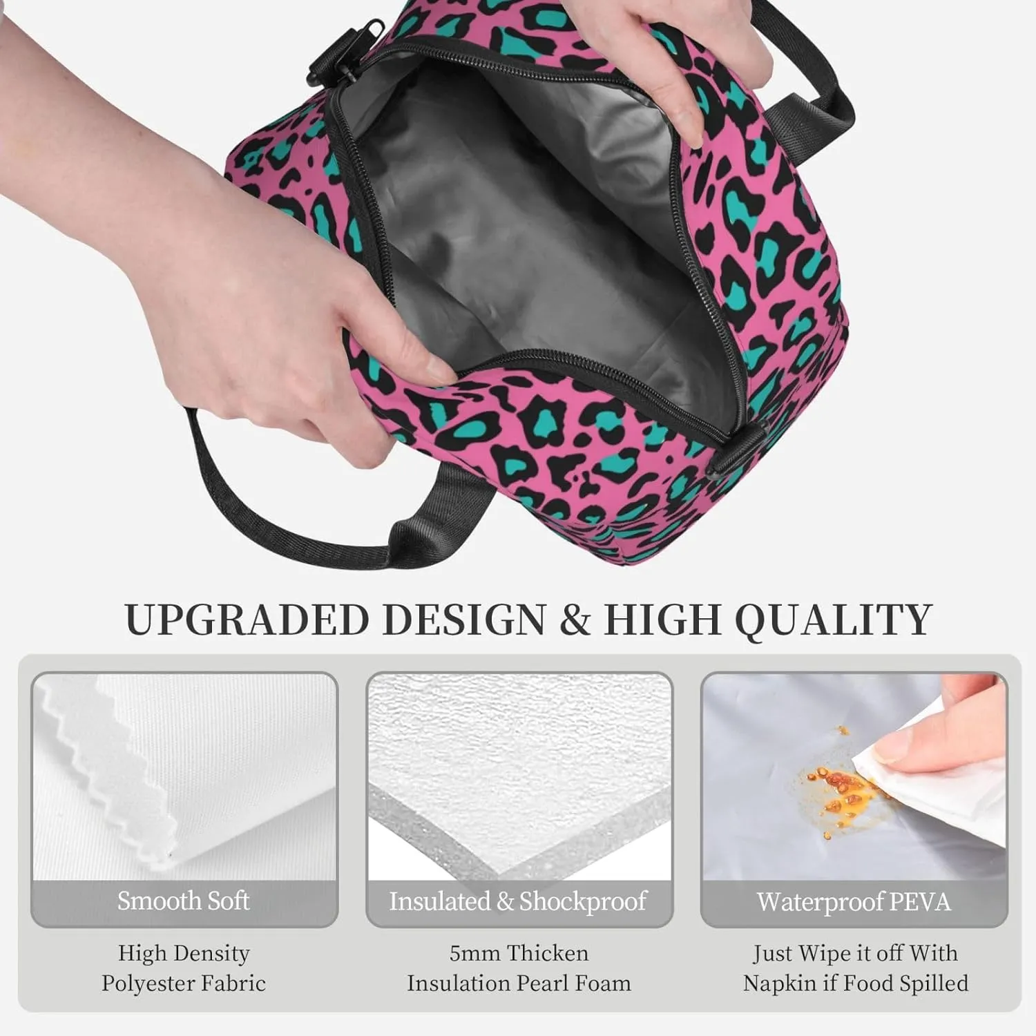 Dutch Windmill,Insulated Reusable Lunch Bag with Adjustable Shoulder Strap for Adults,Spring Flowers with Dutch Windmill,Leakproof Office Picnic Hiking Beach Tote Bag,Multicolor,9x5x7.8in