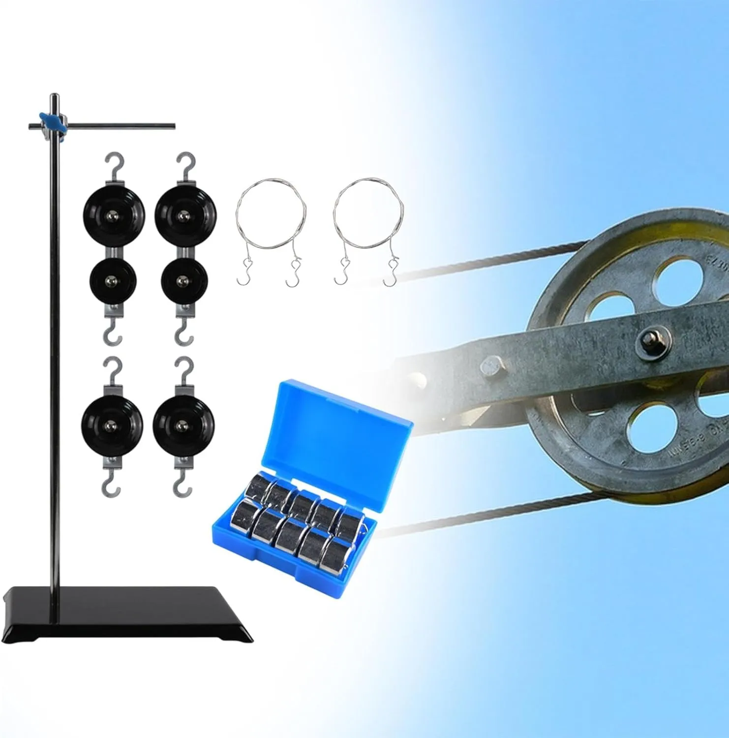 DYNWAVE Physics Pulley Set Demonstrator Teaching Aids Movable Pulley Portable Educational Science Experiment for School Middle School, Style C