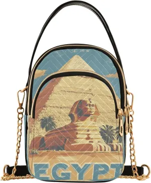 Egypt Pyramid Multi Pockets Crossbody Bags for Women Zip Cell Phone Purse Wallet Bag with Detachable Shoulder Strap Shoulder Purse for Girls Women Trendy Gift Shopping Working Traveling