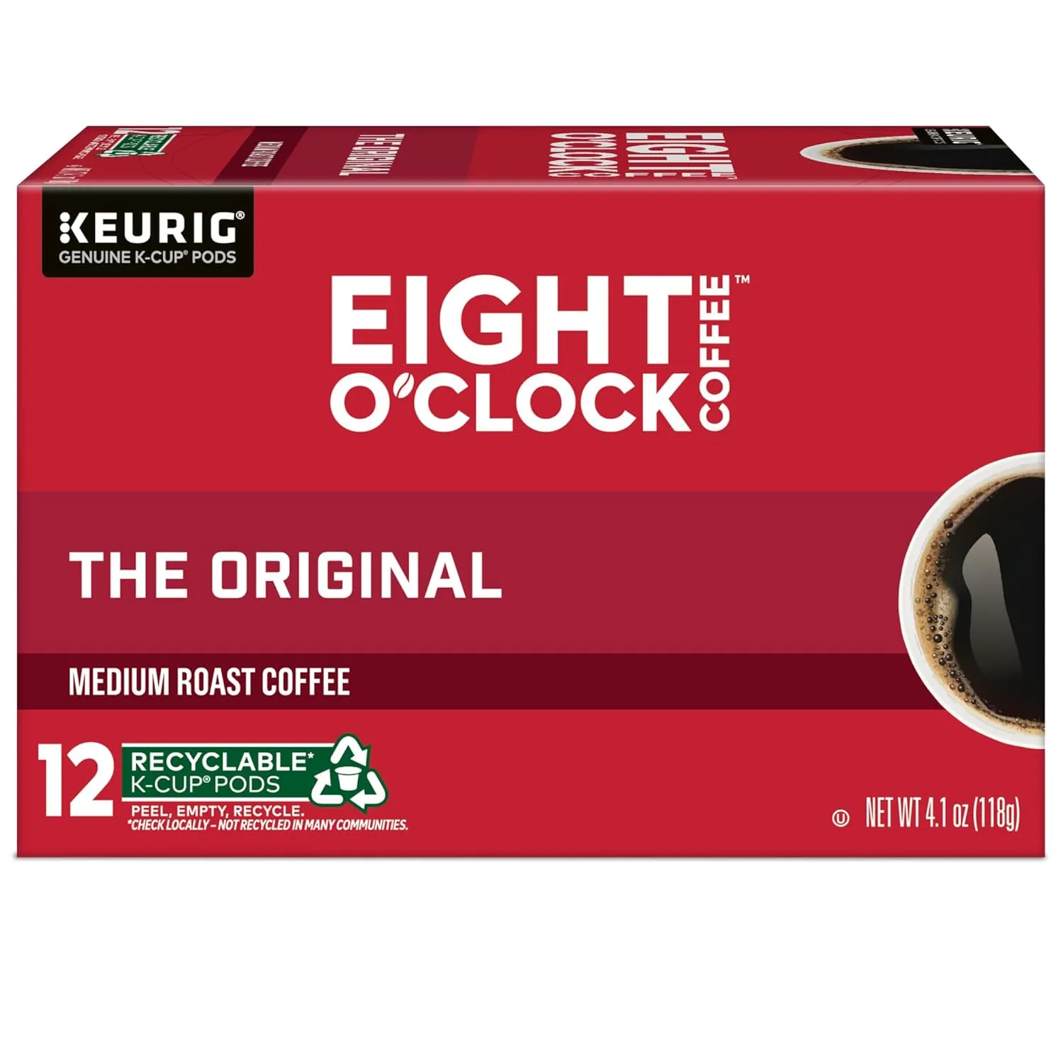 Eight O'Clock Coffee The Original, Keurig Single Serve K-Cup Pods, Medium Roast, 72 Count (6 Packs of 12)