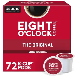 Eight O'Clock Coffee The Original, Keurig Single Serve K-Cup Pods, Medium Roast, 72 Count (6 Packs of 12)