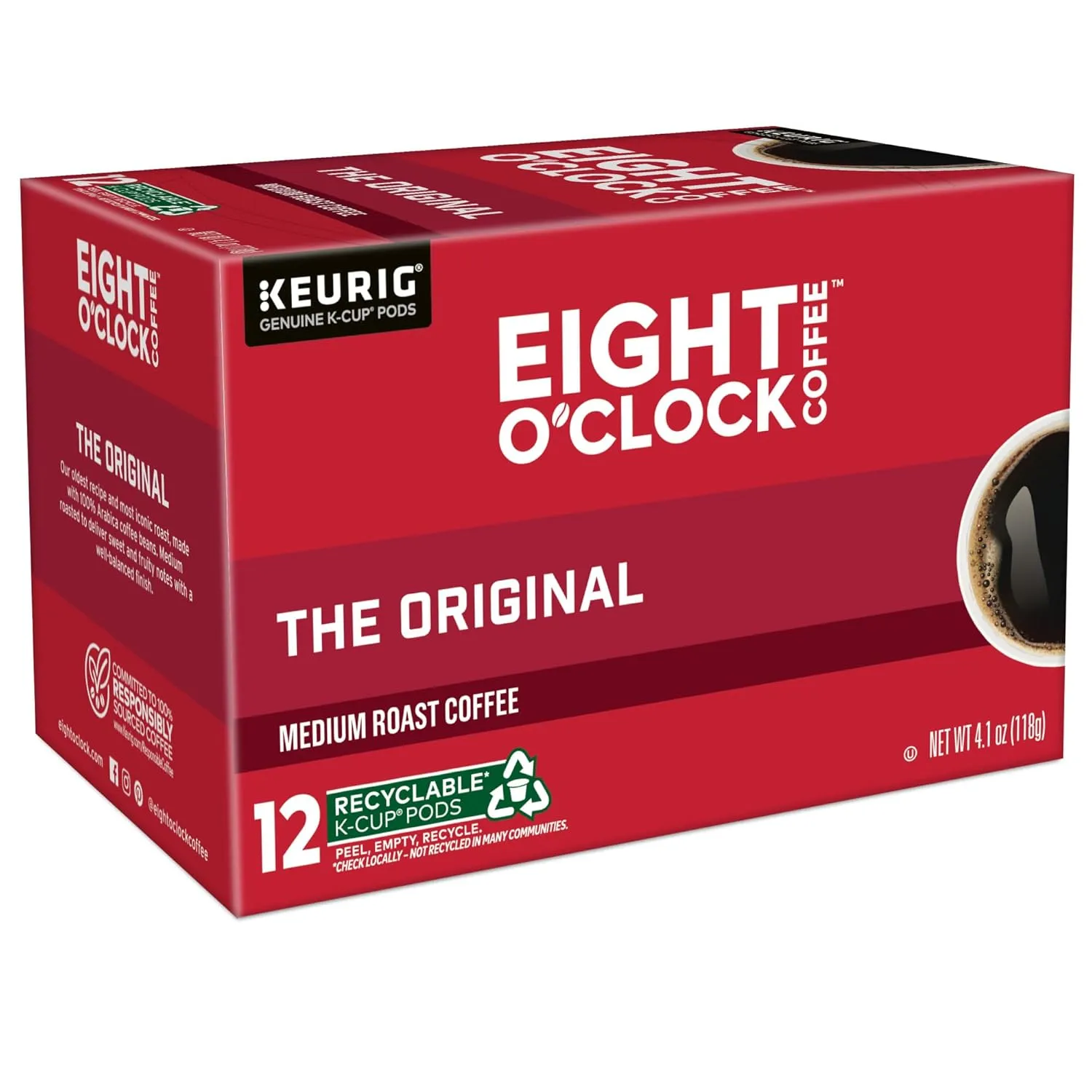 Eight O'Clock Coffee The Original, Keurig Single Serve K-Cup Pods, Medium Roast, 72 Count (6 Packs of 12)