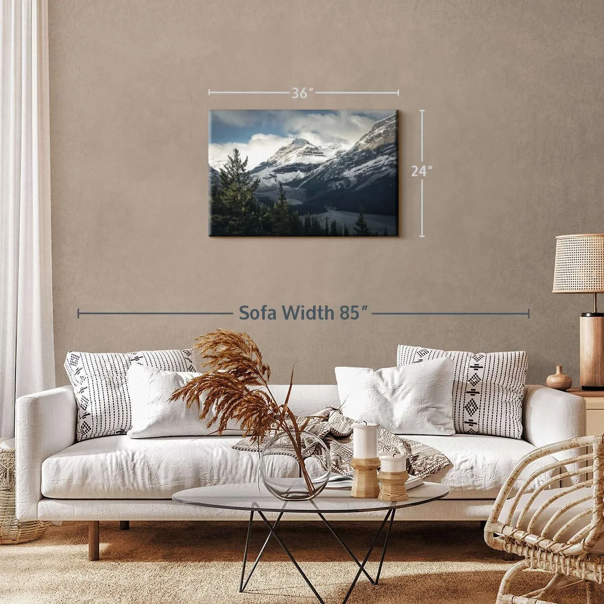 Elephant Stock Mountain Top Canvas - 1 Panel Mountain Pictures Wall Decor - Nature Wall Art, Mountain Canvas Photography - Mountains Wall Art for Nature Lovers - 36" X 24"