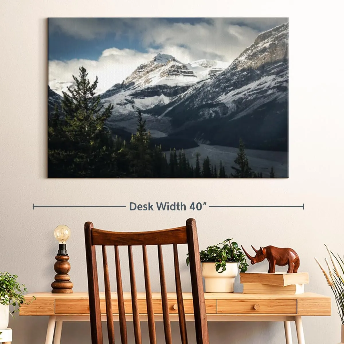 Elephant Stock Mountain Top Canvas - 1 Panel Mountain Pictures Wall Decor - Nature Wall Art, Mountain Canvas Photography - Mountains Wall Art for Nature Lovers - 36" X 24"