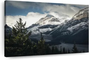 Elephant Stock Mountain Top Canvas - 1 Panel Mountain Pictures Wall Decor - Nature Wall Art, Mountain Canvas Photography - Mountains Wall Art for Nature Lovers - 36" X 24"