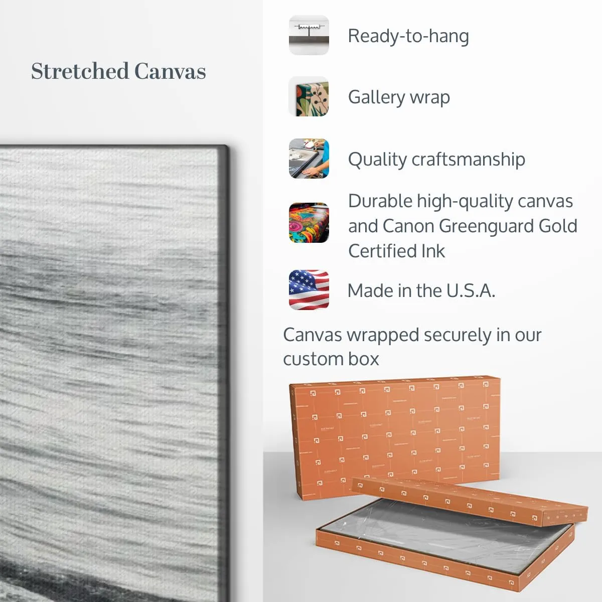 Elephant Stock Surfing Stances Canvas - 1 Panel BW Photography Surf Art Elegant Ocean Art - Beach Wall Art - Black and White Art - Ready-to-Hang - 12" X 8"
