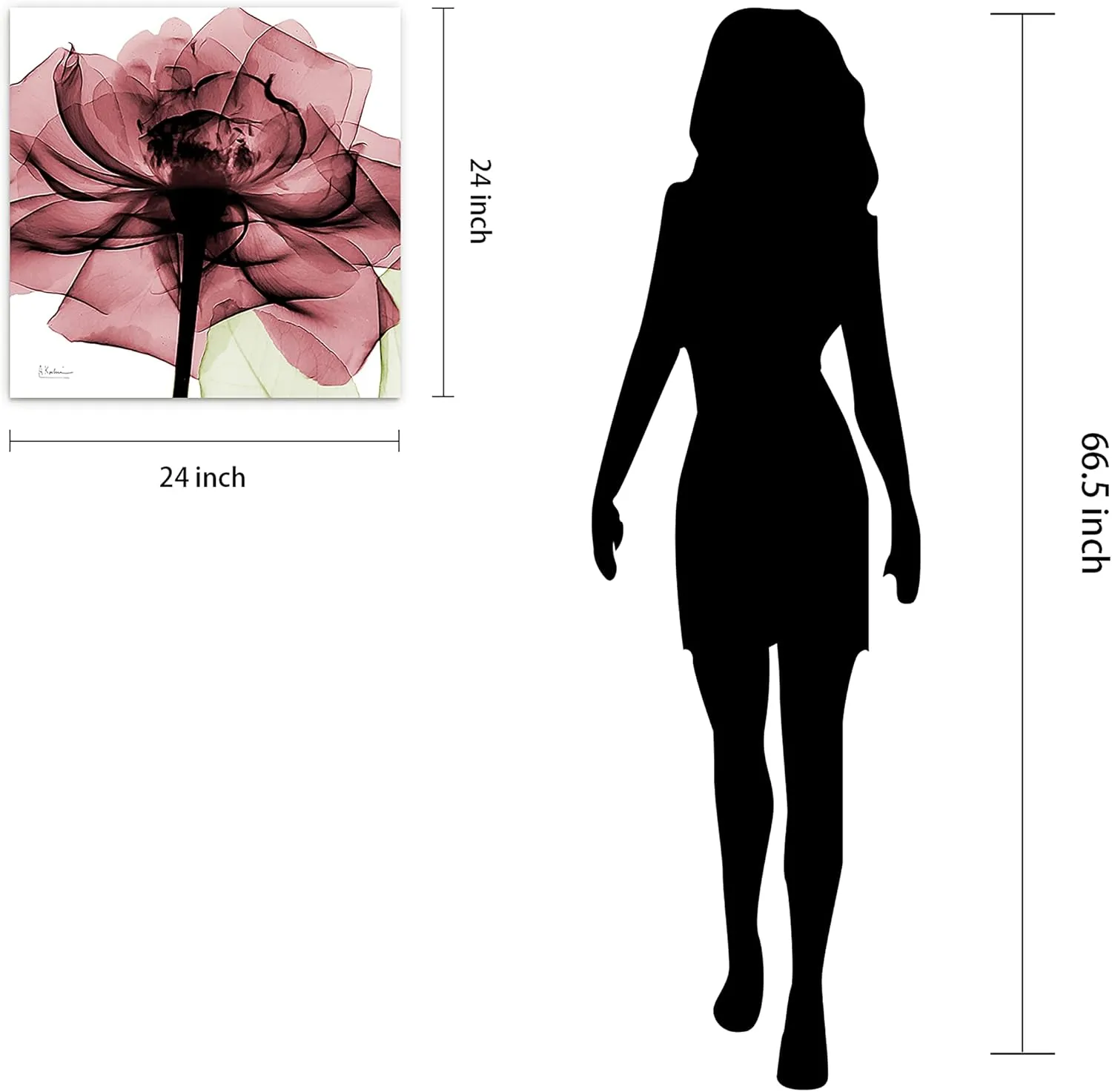 Empire Art Direct Frameless Free Floating Tempered Glass Panel Graphic Wall Art Ready to Hang, 24" x 24", Chianti Rose II