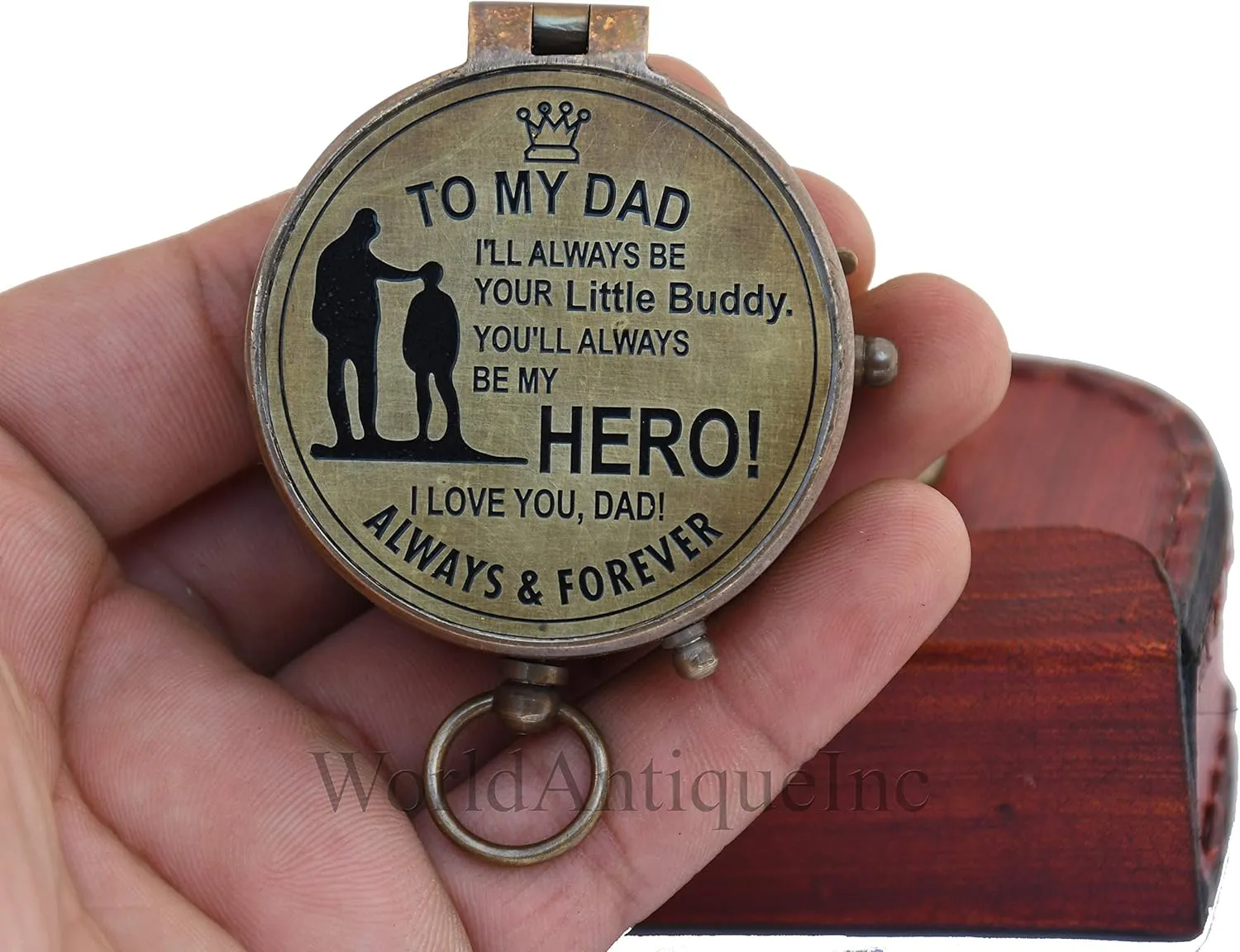 Engraved Brass Compass- Personalized Sundial Compass Gift to My Son/to Our Son/Nautical Gift for Son from Dad/Gift to Son from Mom A Perfect and Unique Gift with Leather Case