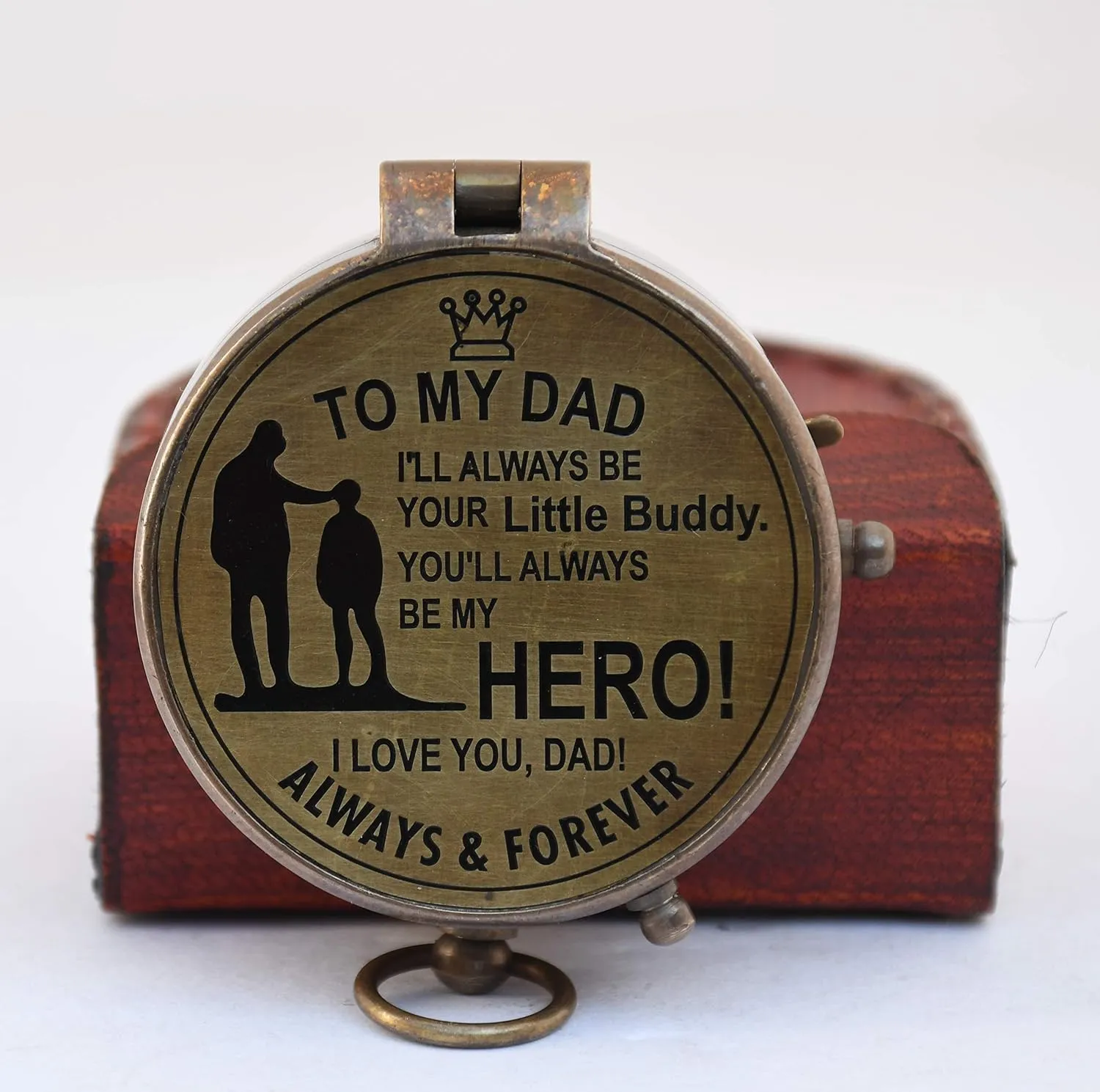 Engraved Brass Compass- Personalized Sundial Compass Gift to My Son/to Our Son/Nautical Gift for Son from Dad/Gift to Son from Mom A Perfect and Unique Gift with Leather Case